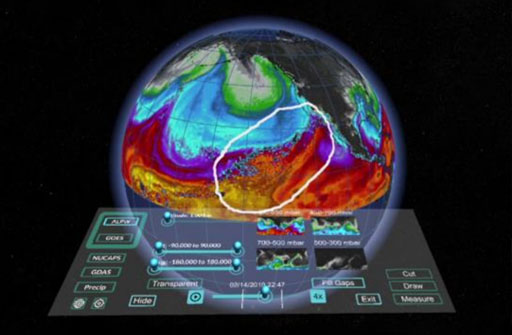 MeteoVis: Visualizing Meteorological Events in Virtual Reality Teaser Image.